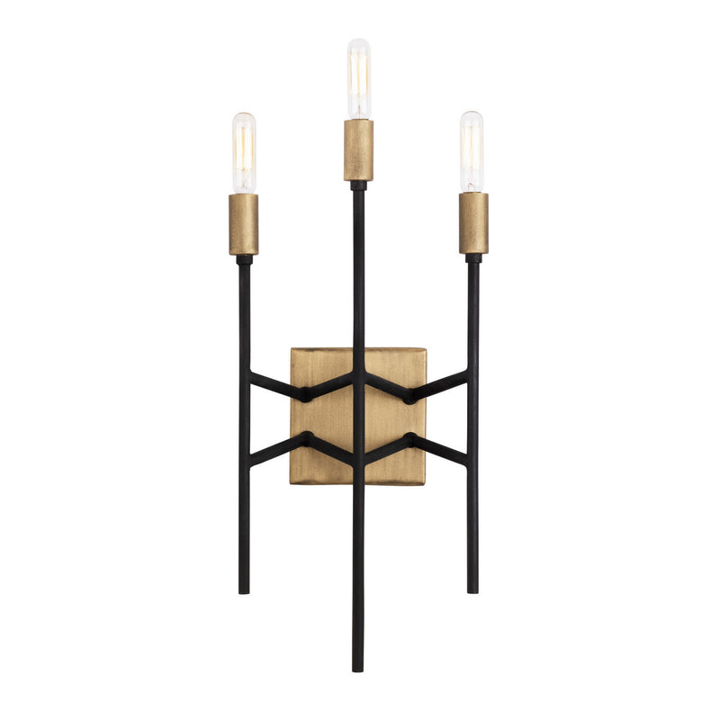 Three Light Wall Sconce<br /><span style="color:#4AB0CE;">Entrega: 5-6 semanas en USA</span><br /><span style="color:#4AB0CE;font-size:60%;">PREGUNTE POR ENTREGA EN PANAMA</span><br />Collection: Bodie<br />Finish: Havana Gold/Carbon