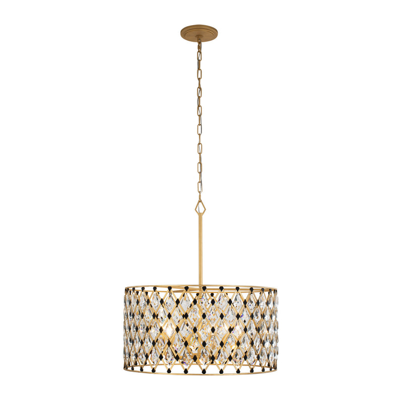 Six Light Pendant<br /><span style="color:#4AB0CE;">Entrega: 4-10 dias en USA</span><br /><span style="color:#4AB0CE;font-size:60%;">PREGUNTE POR ENTREGA EN PANAMA</span><br />Collection: Windsor<br />Finish: French Gold/Matte Black