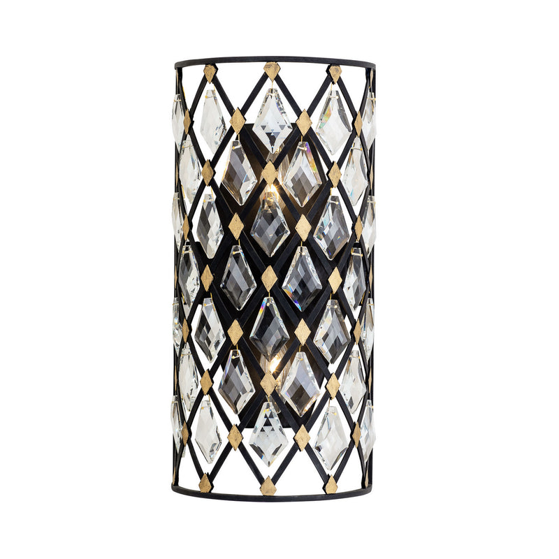 Two Light Wall Sconce<br /><span style="color:#4AB0CE;">Entrega: 4-10 dias en USA</span><br /><span style="color:#4AB0CE;font-size:60%;">PREGUNTE POR ENTREGA EN PANAMA</span><br />Collection: Windsor<br />Finish: Carbon/Havana Gold