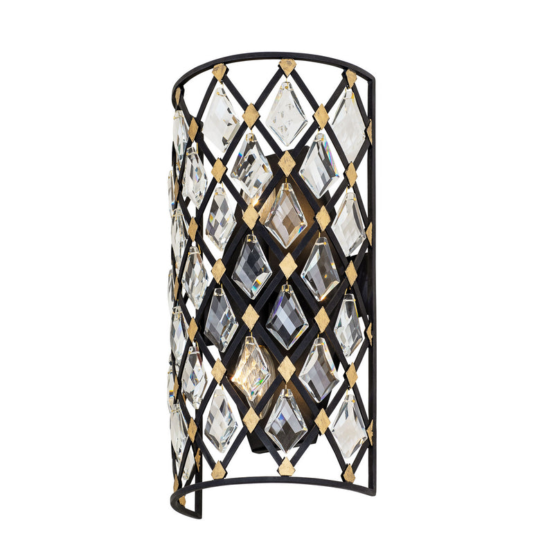 Two Light Wall Sconce<br /><span style="color:#4AB0CE;">Entrega: 4-10 dias en USA</span><br /><span style="color:#4AB0CE;font-size:60%;">PREGUNTE POR ENTREGA EN PANAMA</span><br />Collection: Windsor<br />Finish: Carbon/Havana Gold