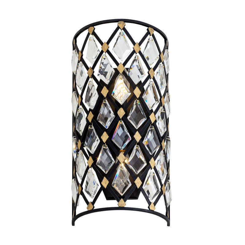 Two Light Wall Sconce<br /><span style="color:#4AB0CE;">Entrega: 4-10 dias en USA</span><br /><span style="color:#4AB0CE;font-size:60%;">PREGUNTE POR ENTREGA EN PANAMA</span><br />Collection: Windsor<br />Finish: Carbon/Havana Gold