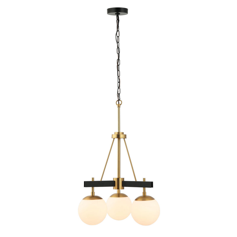 Three Light Chandelier<br /><span style="color:#4AB0CE;">Entrega: 4-10 dias en USA</span><br /><span style="color:#4AB0CE;font-size:60%;">PREGUNTE POR ENTREGA EN PANAMA</span><br />Collection: Allie<br />Finish: Black/Satin Brass