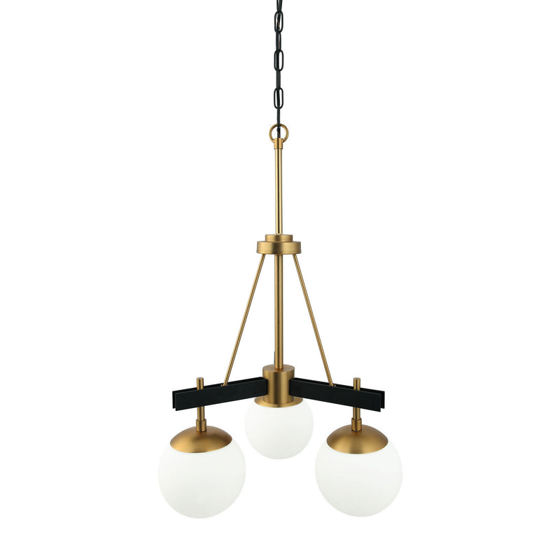 Varaluz - 352C03BLSB - Three Light Chandelier - Allie - Black/Satin Brass