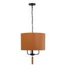 Three Light Pendant<br /><span style="color:#4AB0CE;">Entrega: 4-10 dias en USA</span><br /><span style="color:#4AB0CE;font-size:60%;">PREGUNTE POR ENTREGA EN PANAMA</span><br />Collection: Secret Agent<br />Finish: Black/Camel Leather