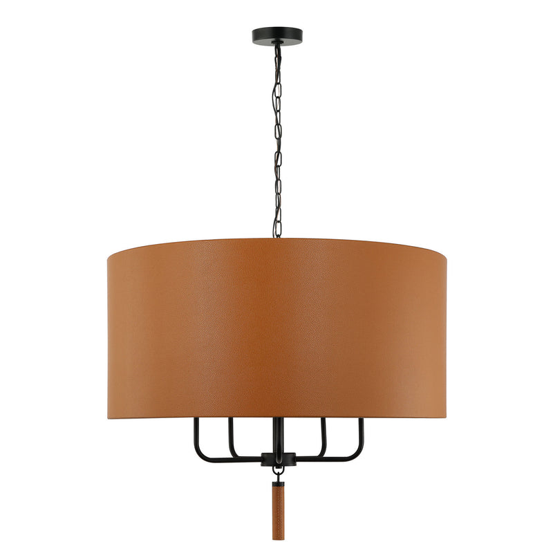Five Light Pendant<br /><span style="color:#4AB0CE;">Entrega: 4-10 dias en USA</span><br /><span style="color:#4AB0CE;font-size:60%;">PREGUNTE POR ENTREGA EN PANAMA</span><br />Collection: Secret Agent<br />Finish: Black/Camel Leather
