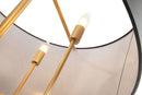 Varaluz - 368P05GOB - Five Light Pendant - Secret Agent - Painted Gold/Black Leather