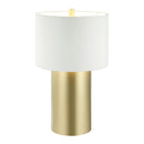 Varaluz - 368T01GOW - One Light Table Lamp - Secret Agent - Painted Gold/White Leather
