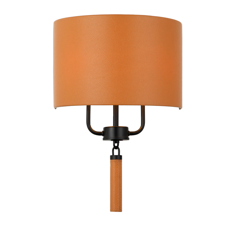 Varaluz - 368W02BLC - Two Light Wall Sconce - Secret Agent - Black/Camel Leather