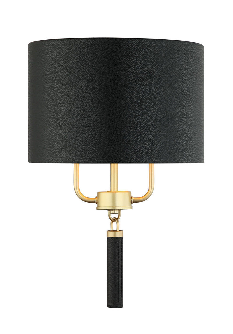 Varaluz - 368W02GOB - Two Light Wall Sconce - Secret Agent - Painted Gold/Black Leather