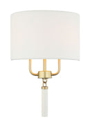 Varaluz - 368W02GOW - Two Light Wall Sconce - Secret Agent - Painted Gold/White Leather