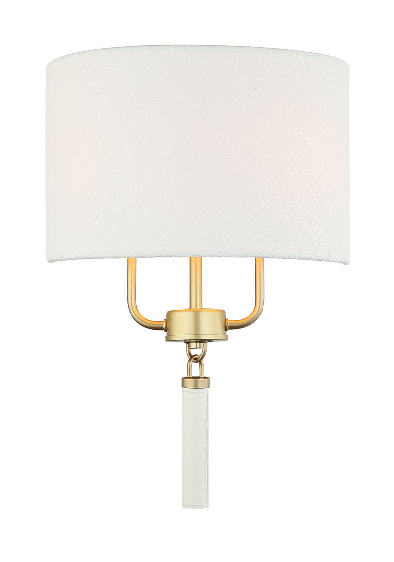 Varaluz - 368W02GOW - Two Light Wall Sconce - Secret Agent - Painted Gold/White Leather