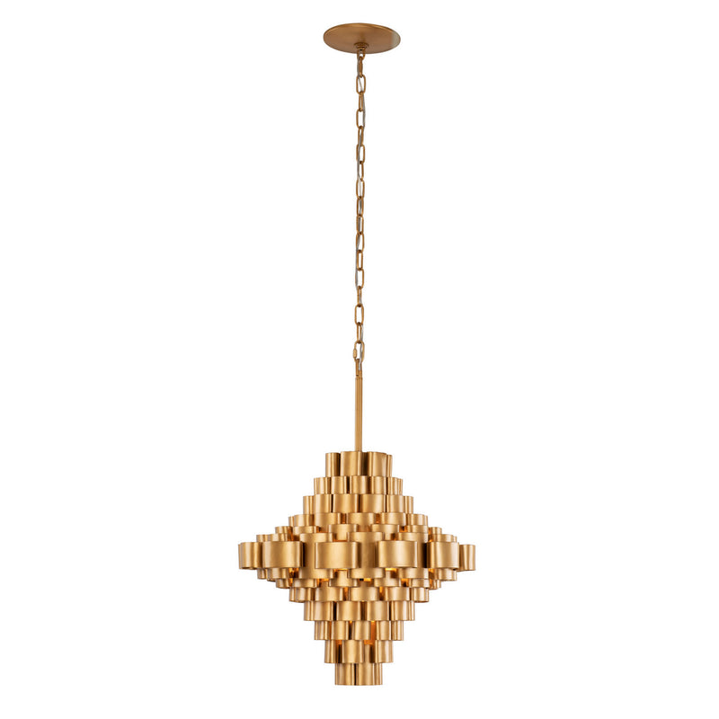 Five Light Foyer Pendant<br /><span style="color:#4AB0CE;">Entrega: 4-10 dias en USA</span><br /><span style="color:#4AB0CE;font-size:60%;">PREGUNTE POR ENTREGA EN PANAMA</span><br />Collection: Totally Tubular<br />Finish: Antique Gold/Carbon Black