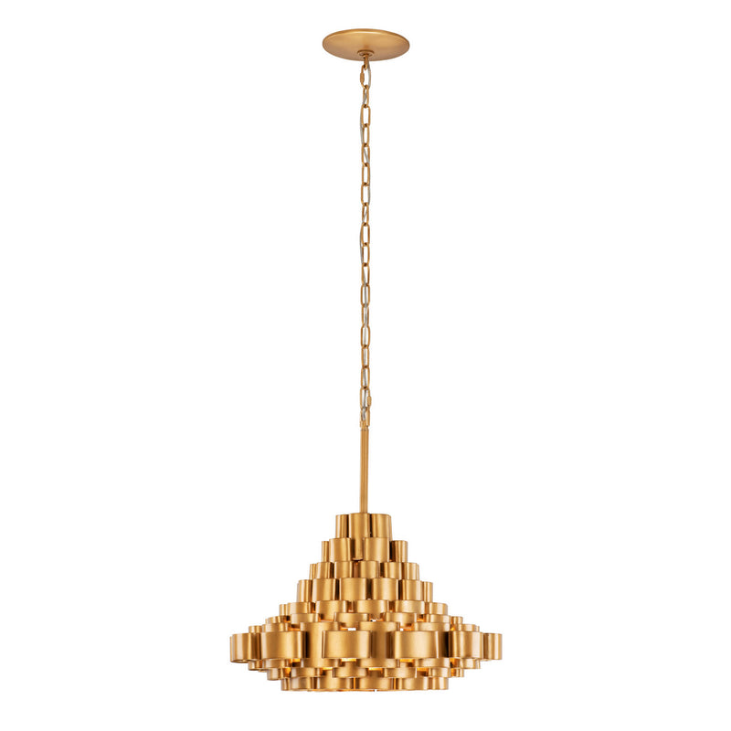 Four Light Pendant<br /><span style="color:#4AB0CE;">Entrega: 4-10 dias en USA</span><br /><span style="color:#4AB0CE;font-size:60%;">PREGUNTE POR ENTREGA EN PANAMA</span><br />Collection: Totally Tubular<br />Finish: Antique Gold/Carbon Black