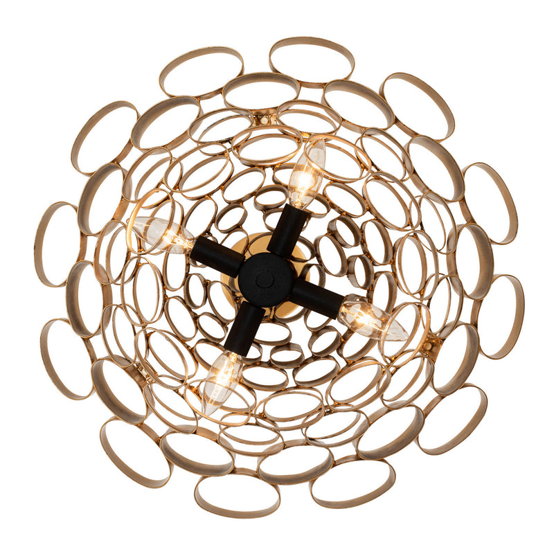 Four Light Pendant<br /><span style="color:#4AB0CE;">Entrega: 4-10 dias en USA</span><br /><span style="color:#4AB0CE;font-size:60%;">PREGUNTE POR ENTREGA EN PANAMA</span><br />Collection: Totally Tubular<br />Finish: Antique Gold/Carbon Black