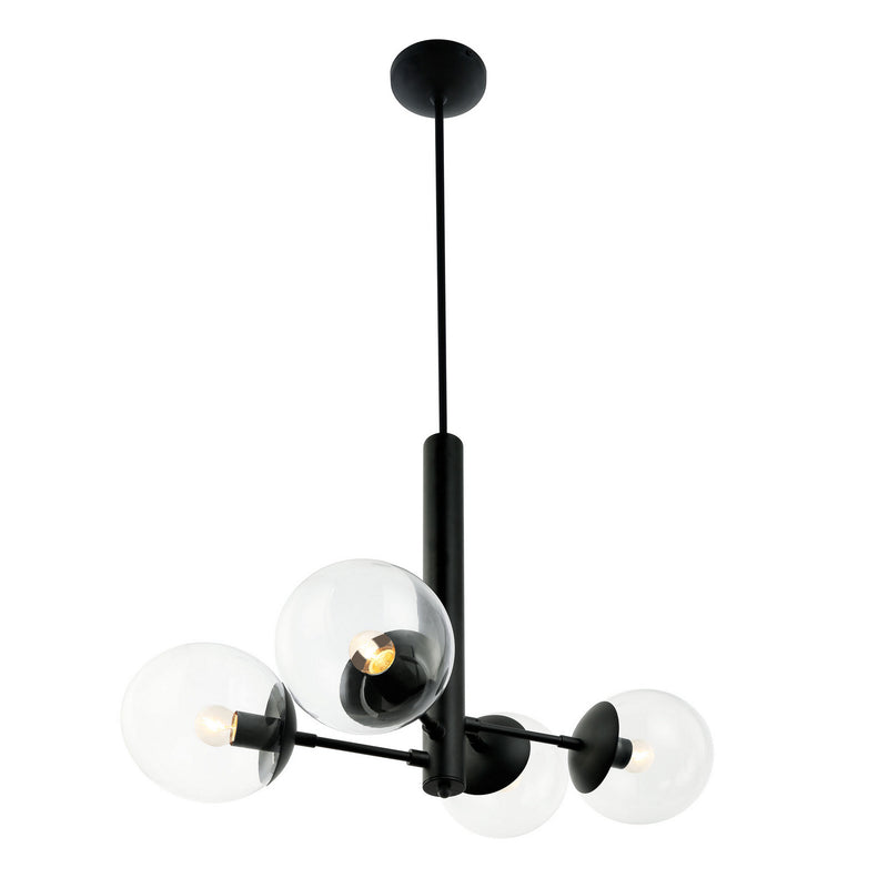 Varaluz - 373C04BL - Four Light Chandelier - Mid-Century - Black