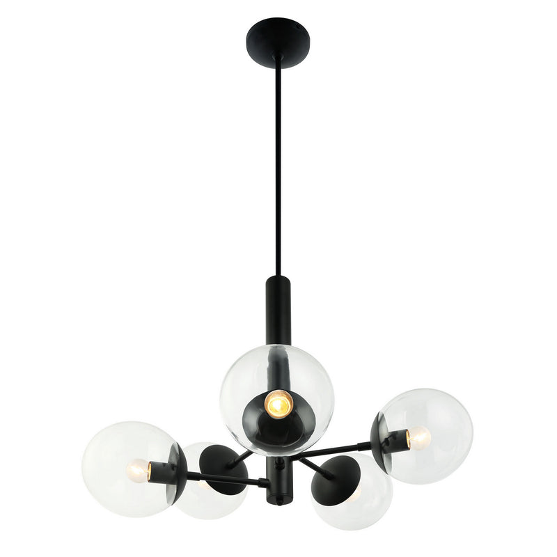 Varaluz - 373C05BL - Five Light Chandelier - Mid-Century - Black