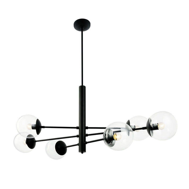 Varaluz - 373N06BL - Six Light Linear Pendant - Mid-Century - Black