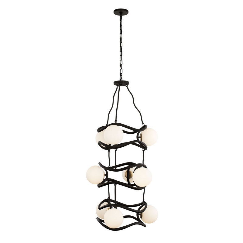 Nine Light Foyer Pendant<br /><span style="color:#4AB0CE;">Entrega: 4-10 dias en USA</span><br /><span style="color:#4AB0CE;font-size:60%;">PREGUNTE POR ENTREGA EN PANAMA</span><br />Collection: Black Betty<br />Finish: Carbon/French Gold