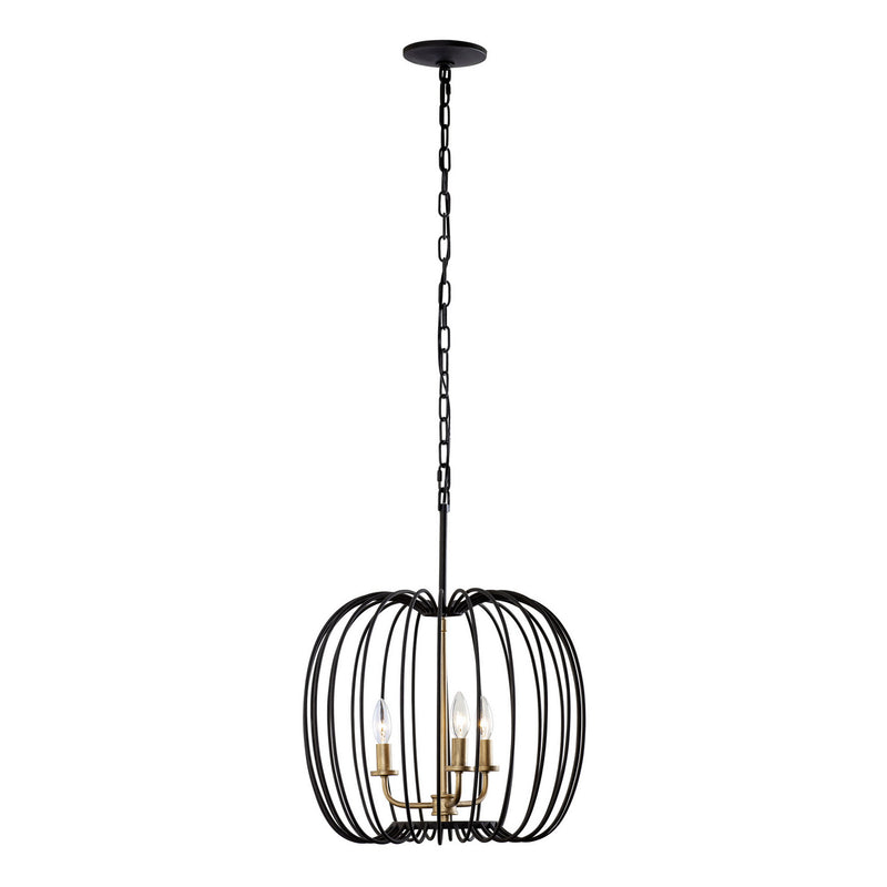 Three Light Pendant<br /><span style="color:#4AB0CE;">Entrega: 4-10 dias en USA</span><br /><span style="color:#4AB0CE;font-size:60%;">PREGUNTE POR ENTREGA EN PANAMA</span><br />Collection: Nico<br />Finish: Carbon/Havana Gold