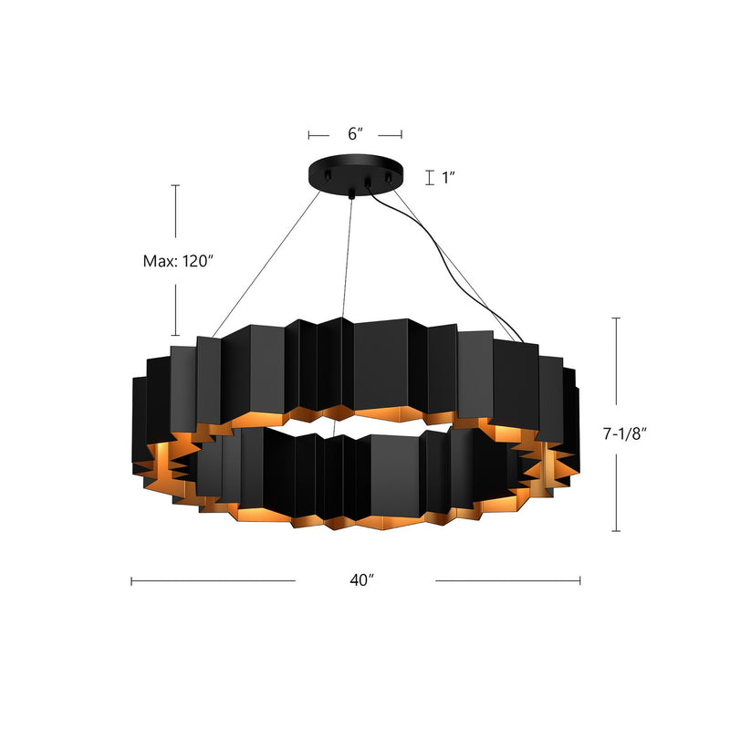 12 Light Chandelier<br /><span style="color:#4AB0CE;">Entrega: 4-10 dias en USA</span><br /><span style="color:#4AB0CE;font-size:60%;">PREGUNTE POR ENTREGA EN PANAMA</span><br />Collection: Akira<br />Finish: Black/Gold