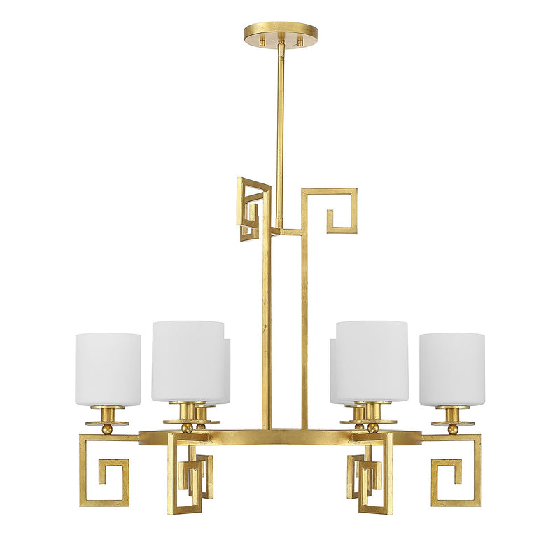 Six Light Chandelier<br /><span style="color:#4AB0CE;">Entrega: 4-10 dias en USA</span><br /><span style="color:#4AB0CE;font-size:60%;">PREGUNTE POR ENTREGA EN PANAMA</span><br />Collection: Quatrain<br />Finish: True Gold