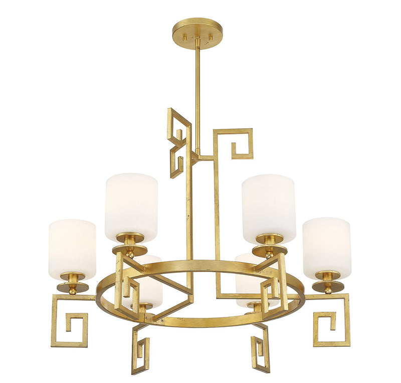 Six Light Chandelier<br /><span style="color:#4AB0CE;">Entrega: 4-10 dias en USA</span><br /><span style="color:#4AB0CE;font-size:60%;">PREGUNTE POR ENTREGA EN PANAMA</span><br />Collection: Quatrain<br />Finish: True Gold