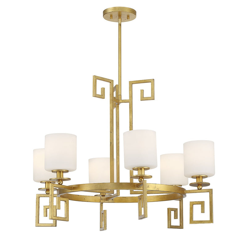 Six Light Chandelier<br /><span style="color:#4AB0CE;">Entrega: 4-10 dias en USA</span><br /><span style="color:#4AB0CE;font-size:60%;">PREGUNTE POR ENTREGA EN PANAMA</span><br />Collection: Quatrain<br />Finish: True Gold