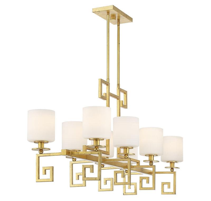 Savoy House - 1-2305-8-260 - Eight Light Linear Chandelier - Quatrain - True Gold