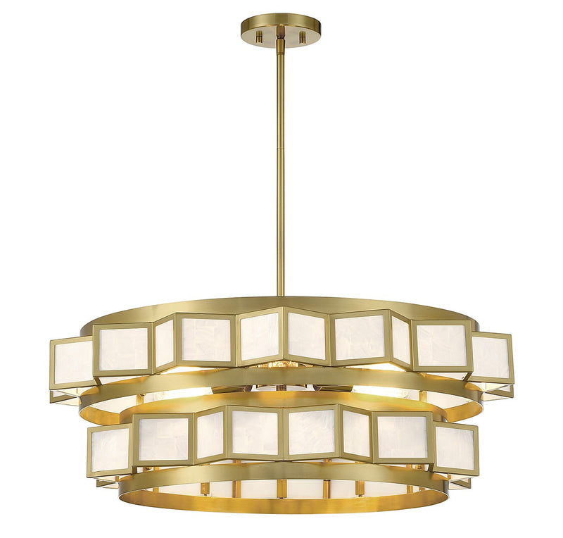 Six Light Chandelier<br /><span style="color:#4AB0CE;">Entrega: 4-10 dias en USA</span><br /><span style="color:#4AB0CE;font-size:60%;">PREGUNTE POR ENTREGA EN PANAMA</span><br />Collection: Gideon<br />Finish: Warm Brass