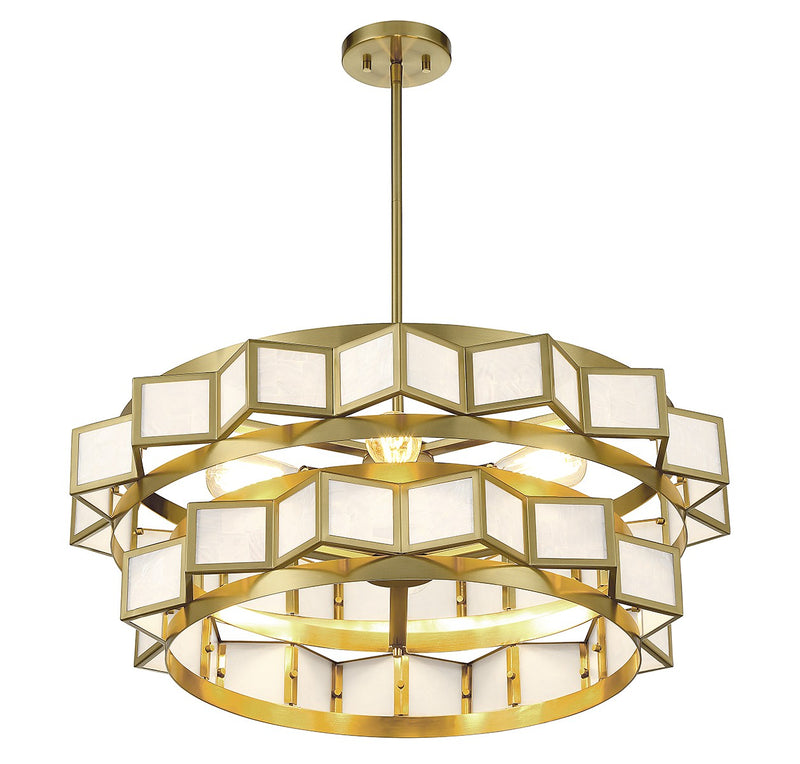 Six Light Chandelier<br /><span style="color:#4AB0CE;">Entrega: 4-10 dias en USA</span><br /><span style="color:#4AB0CE;font-size:60%;">PREGUNTE POR ENTREGA EN PANAMA</span><br />Collection: Gideon<br />Finish: Warm Brass