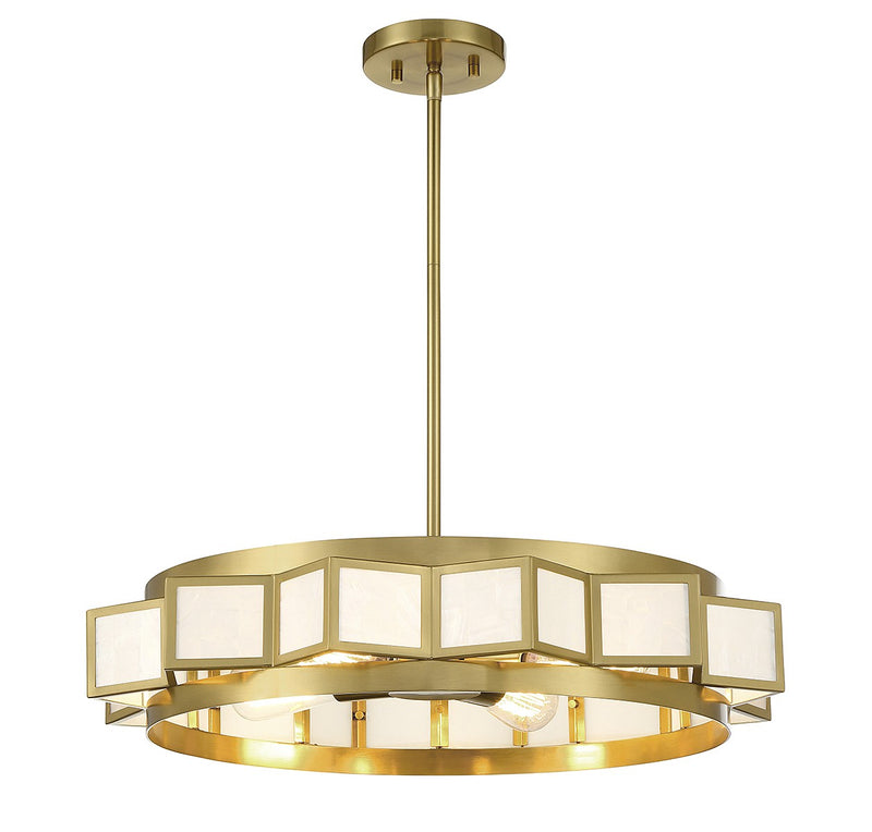 Four Light Chandelier<br /><span style="color:#4AB0CE;">Entrega: 4-10 dias en USA</span><br /><span style="color:#4AB0CE;font-size:60%;">PREGUNTE POR ENTREGA EN PANAMA</span><br />Collection: Gideon<br />Finish: Warm Brass