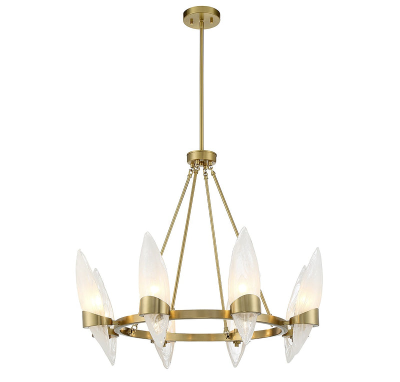 Eight Light Chandelier<br /><span style="color:#4AB0CE;">Entrega: 4-10 dias en USA</span><br /><span style="color:#4AB0CE;font-size:60%;">PREGUNTE POR ENTREGA EN PANAMA</span><br />Collection: Nouvel<br />Finish: Warm Brass