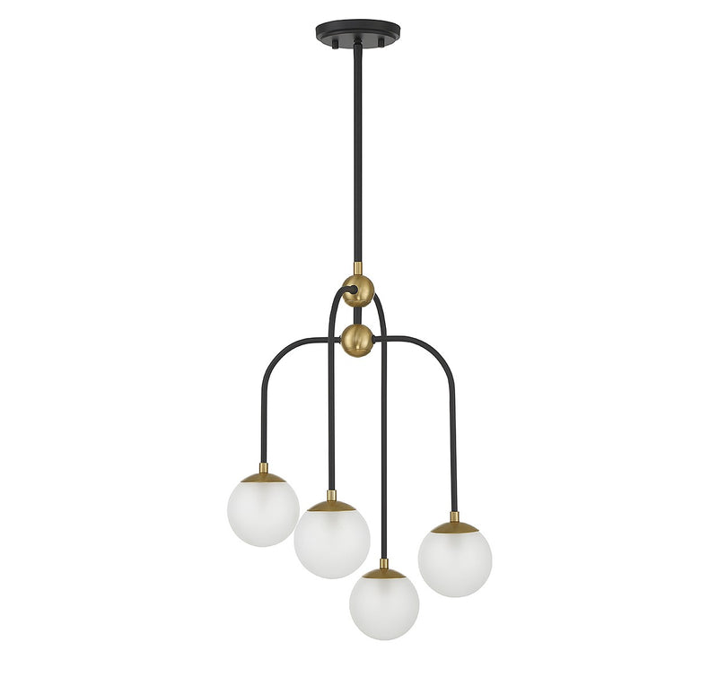 Four Light Chandelier<br /><span style="color:#4AB0CE;">Entrega: 4-10 dias en USA</span><br /><span style="color:#4AB0CE;font-size:60%;">PREGUNTE POR ENTREGA EN PANAMA</span><br />Collection: Couplet<br />Finish: Matte Black with Warm Brass