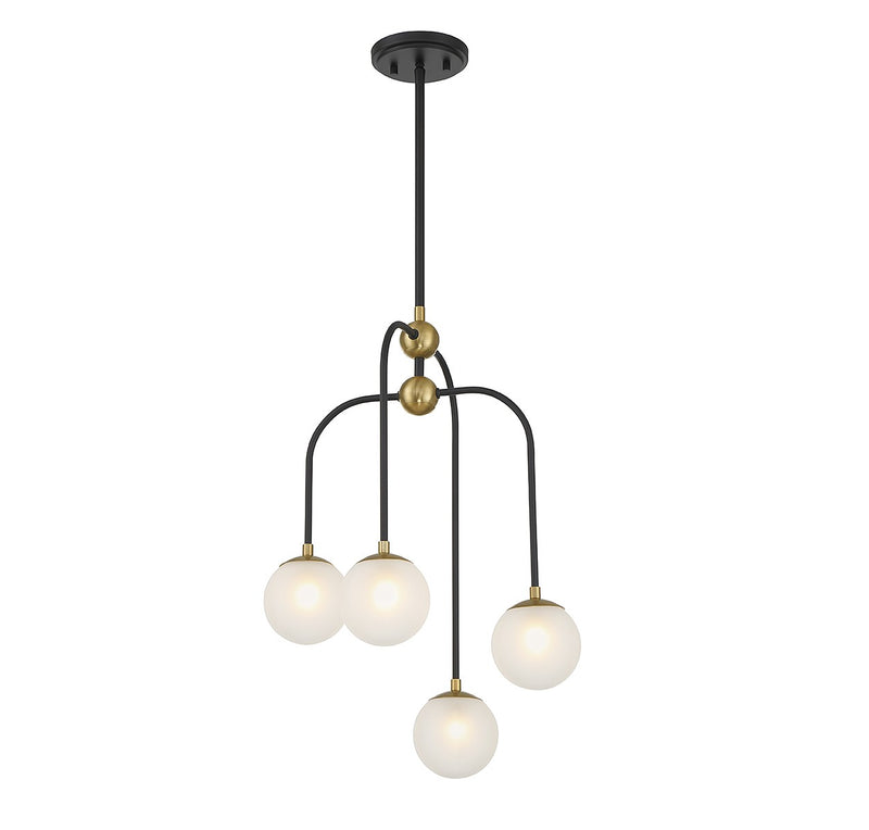 Four Light Chandelier<br /><span style="color:#4AB0CE;">Entrega: 4-10 dias en USA</span><br /><span style="color:#4AB0CE;font-size:60%;">PREGUNTE POR ENTREGA EN PANAMA</span><br />Collection: Couplet<br />Finish: Matte Black with Warm Brass