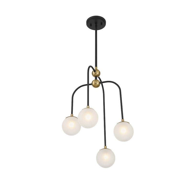 Four Light Chandelier<br /><span style="color:#4AB0CE;">Entrega: 4-10 dias en USA</span><br /><span style="color:#4AB0CE;font-size:60%;">PREGUNTE POR ENTREGA EN PANAMA</span><br />Collection: Couplet<br />Finish: Matte Black with Warm Brass