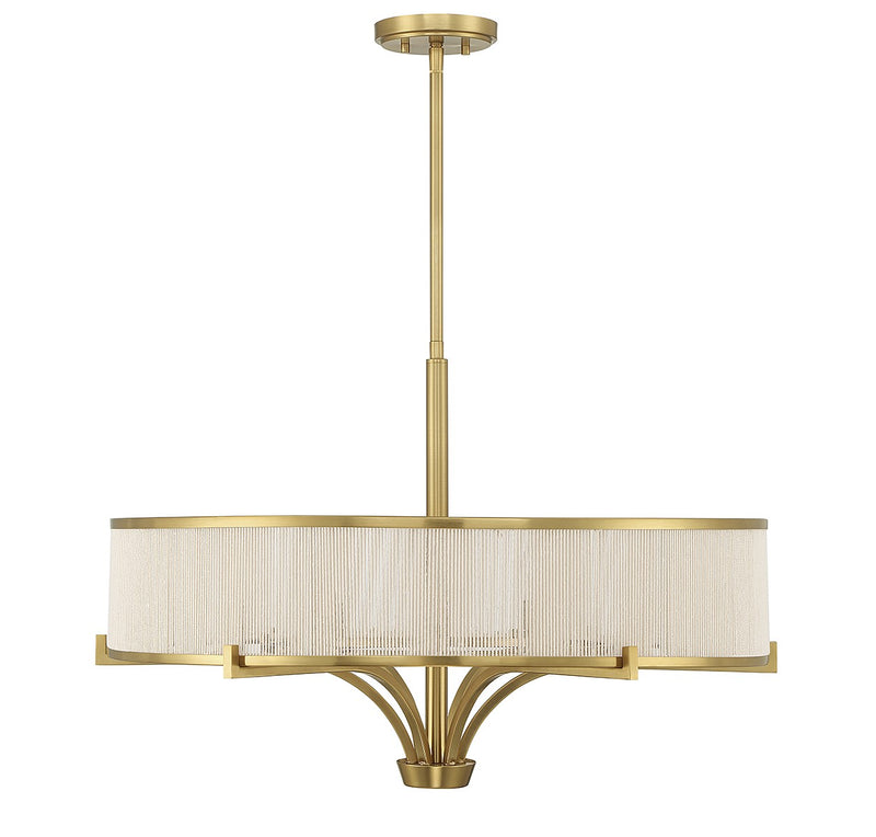 Six Light Chandelier<br /><span style="color:#4AB0CE;">Entrega: 5-6 semanas en USA</span><br /><span style="color:#4AB0CE;font-size:60%;">PREGUNTE POR ENTREGA EN PANAMA</span><br />Collection: Wynwood<br />Finish: Warm Brass