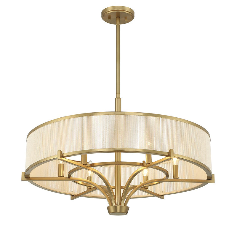 Six Light Chandelier<br /><span style="color:#4AB0CE;">Entrega: 5-6 semanas en USA</span><br /><span style="color:#4AB0CE;font-size:60%;">PREGUNTE POR ENTREGA EN PANAMA</span><br />Collection: Wynwood<br />Finish: Warm Brass