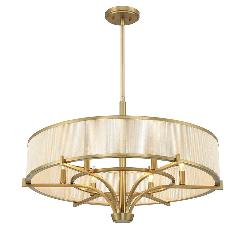 Six Light Chandelier<br /><span style="color:#4AB0CE;">Entrega: 4-10 dias en USA</span><br /><span style="color:#4AB0CE;font-size:60%;">PREGUNTE POR ENTREGA EN PANAMA</span><br />Collection: Wynwood<br />Finish: Warm Brass