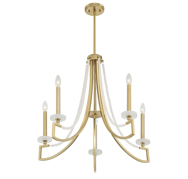 Five Light Chandelier<br /><span style="color:#4AB0CE;">Entrega: 4-10 dias en USA</span><br /><span style="color:#4AB0CE;font-size:60%;">PREGUNTE POR ENTREGA EN PANAMA</span><br />Collection: Helen<br />Finish: Warm Brass