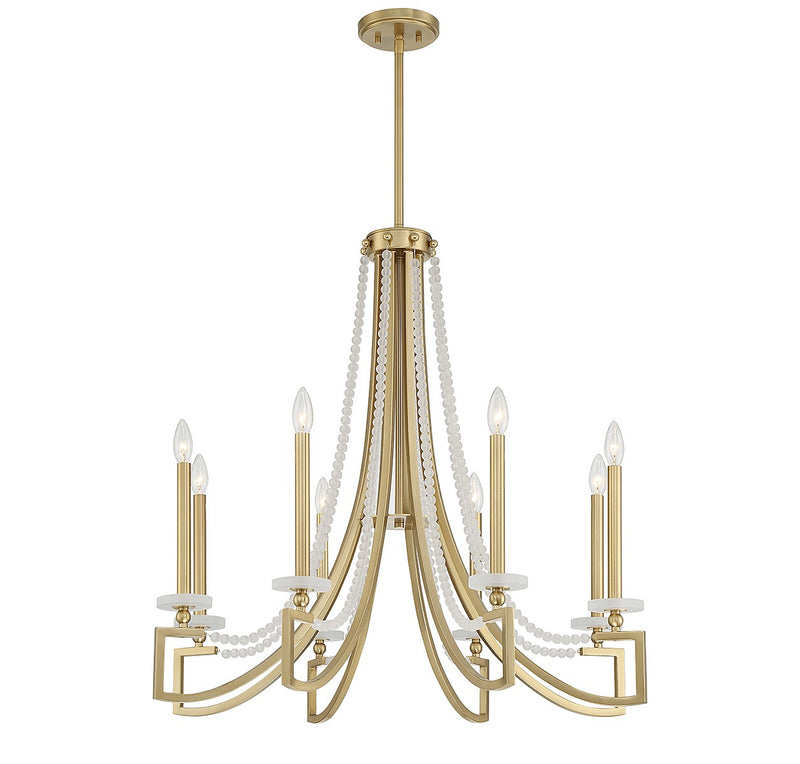 Eight Light Chandelier<br /><span style="color:#4AB0CE;">Entrega: 4-5 semanas en USA</span><br /><span style="color:#4AB0CE;font-size:60%;">PREGUNTE POR ENTREGA EN PANAMA</span><br />Collection: Helen<br />Finish: Warm Brass