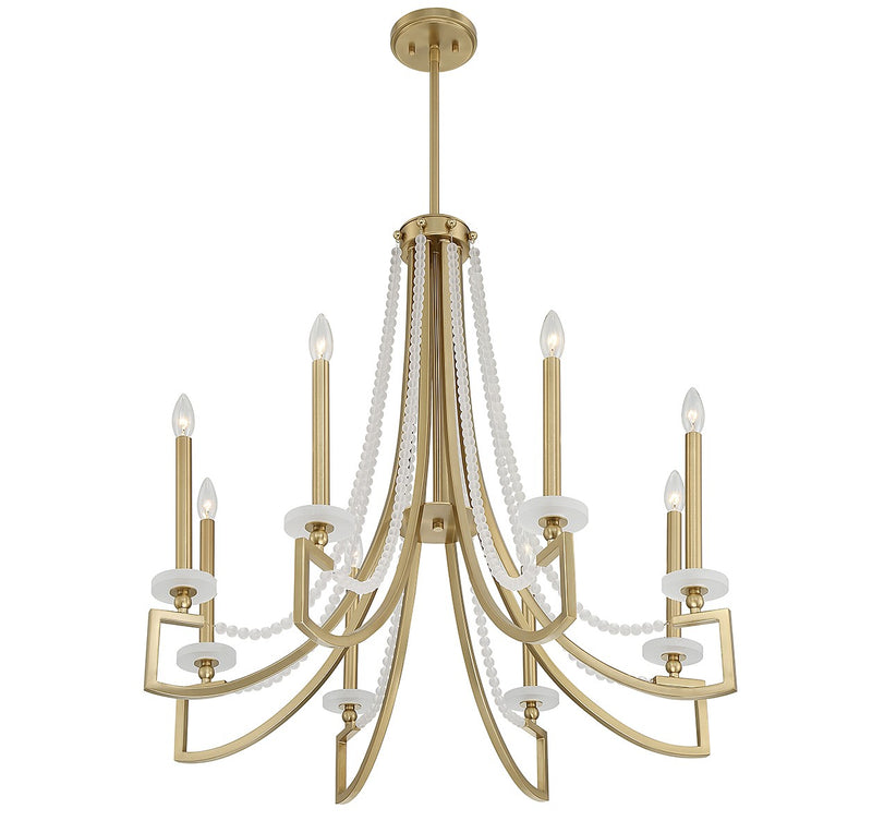 Eight Light Chandelier<br /><span style="color:#4AB0CE;">Entrega: 4-5 semanas en USA</span><br /><span style="color:#4AB0CE;font-size:60%;">PREGUNTE POR ENTREGA EN PANAMA</span><br />Collection: Helen<br />Finish: Warm Brass