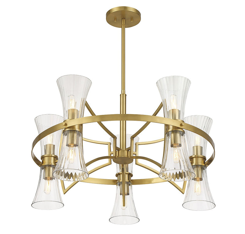 Ten Light Chandelier<br /><span style="color:#4AB0CE;">Entrega: 4-10 dias en USA</span><br /><span style="color:#4AB0CE;font-size:60%;">PREGUNTE POR ENTREGA EN PANAMA</span><br />Collection: Bennington<br />Finish: Warm Brass