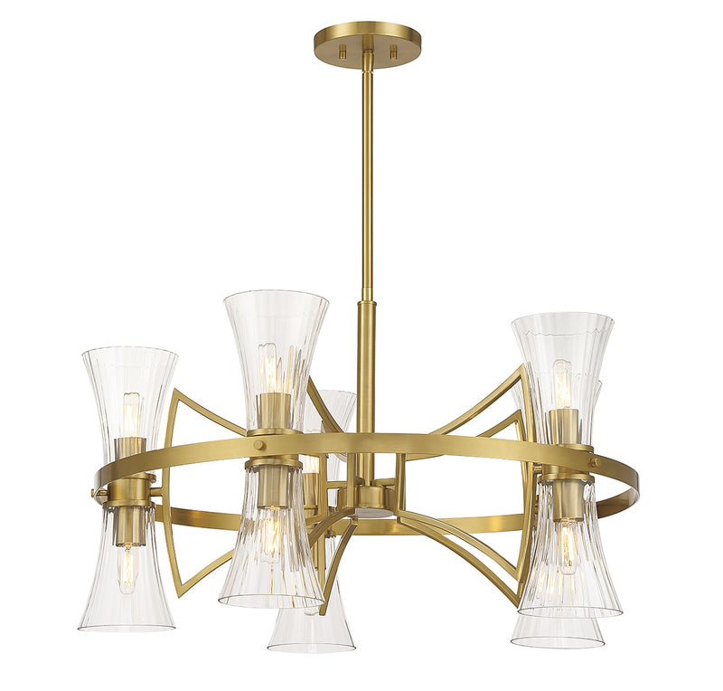 Ten Light Chandelier<br /><span style="color:#4AB0CE;">Entrega: 4-10 dias en USA</span><br /><span style="color:#4AB0CE;font-size:60%;">PREGUNTE POR ENTREGA EN PANAMA</span><br />Collection: Bennington<br />Finish: Warm Brass