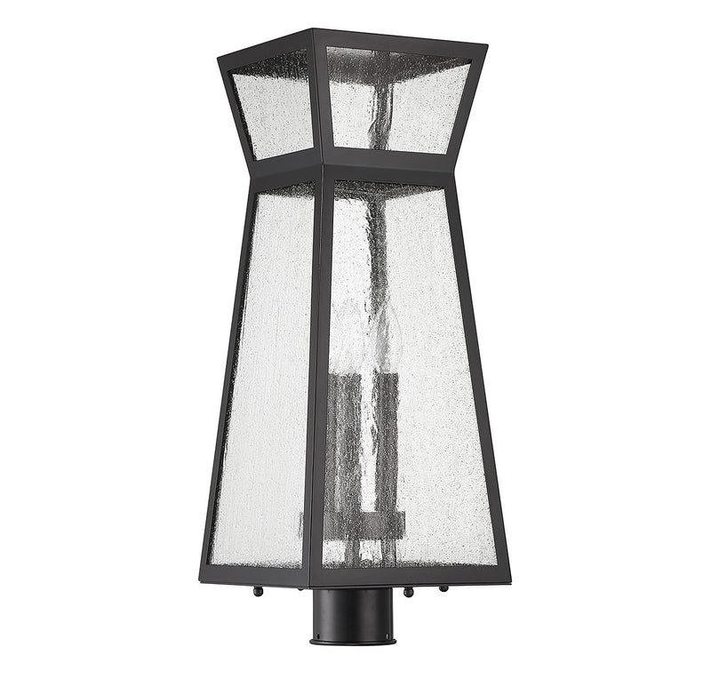 Three Light Outdoor Post Lantern<br /><span style="color:#4AB0CE;">Entrega: 4-10 dias en USA</span><br /><span style="color:#4AB0CE;font-size:60%;">PREGUNTE POR ENTREGA EN PANAMA</span><br />Collection: Millford<br />Finish: Matte Black