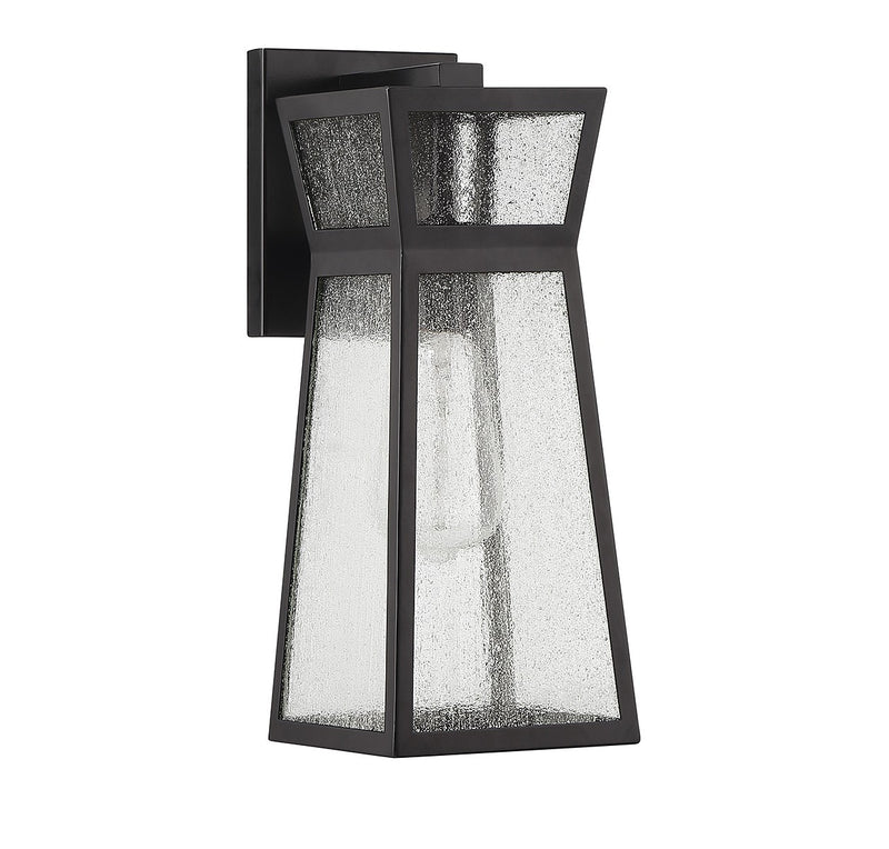 One Light Outdoor Wall Lantern<br /><span style="color:#4AB0CE;">Entrega: 4-10 dias en USA</span><br /><span style="color:#4AB0CE;font-size:60%;">PREGUNTE POR ENTREGA EN PANAMA</span><br />Collection: Millford<br />Finish: Matte Black