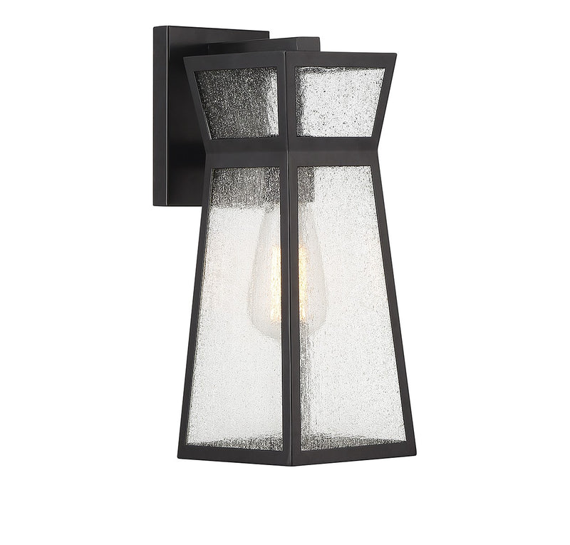 One Light Outdoor Wall Lantern<br /><span style="color:#4AB0CE;">Entrega: 4-10 dias en USA</span><br /><span style="color:#4AB0CE;font-size:60%;">PREGUNTE POR ENTREGA EN PANAMA</span><br />Collection: Millford<br />Finish: Matte Black