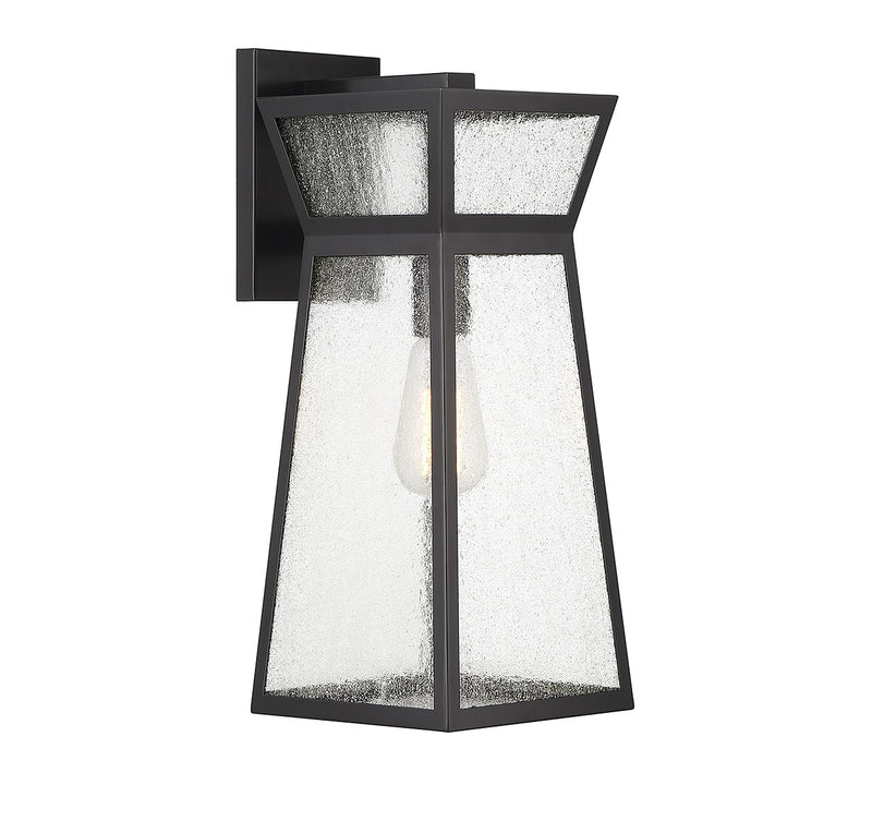 One Light Outdoor Wall Lantern<br /><span style="color:#4AB0CE;">Entrega: 4-10 dias en USA</span><br /><span style="color:#4AB0CE;font-size:60%;">PREGUNTE POR ENTREGA EN PANAMA</span><br />Collection: Millford<br />Finish: Matte Black