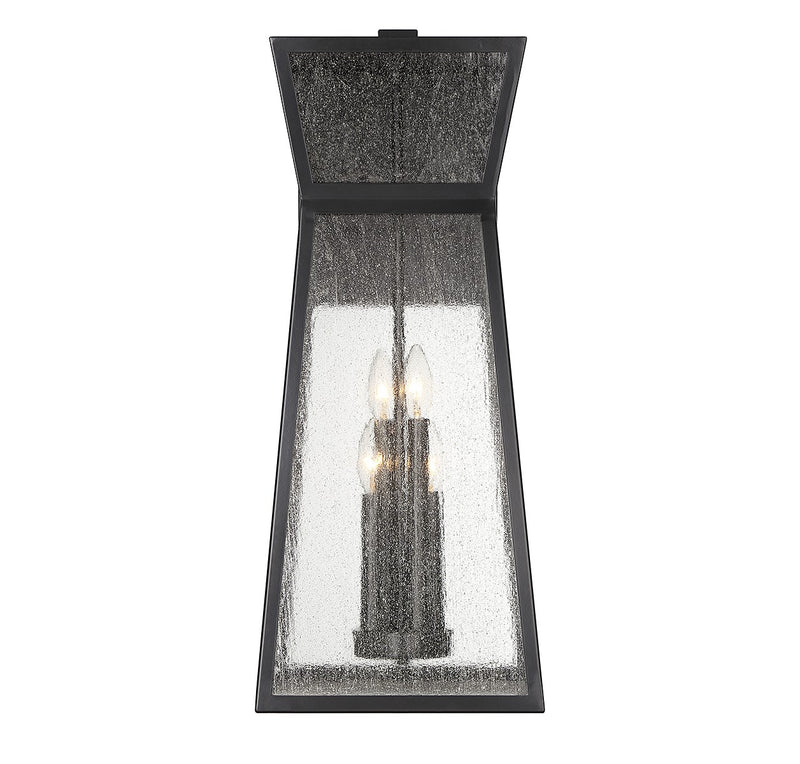Four Light Outdoor Wall Lantern<br /><span style="color:#4AB0CE;">Entrega: 4-10 dias en USA</span><br /><span style="color:#4AB0CE;font-size:60%;">PREGUNTE POR ENTREGA EN PANAMA</span><br />Collection: Millford<br />Finish: Matte Black