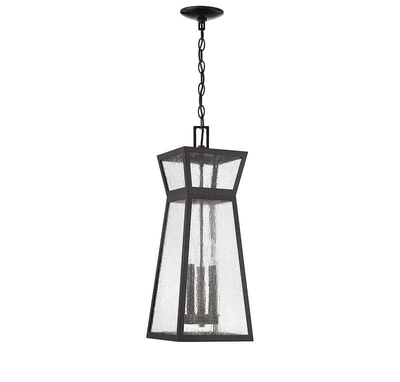 Three Light Outdoor Hanging Lantern<br /><span style="color:#4AB0CE;">Entrega: 4-10 dias en USA</span><br /><span style="color:#4AB0CE;font-size:60%;">PREGUNTE POR ENTREGA EN PANAMA</span><br />Collection: Millford<br />Finish: Matte Black