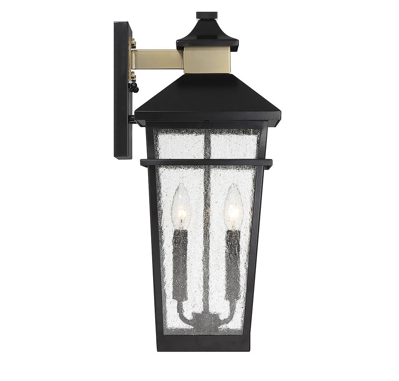 Savoy House - 5-714-143 - Two Light Outdoor Wall Lantern - Kingsley - Matte Black with Warm Brass